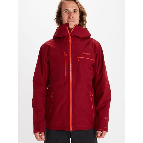 Marmot Cropp River Jackets - Mens Rain Jacket Dark Red CA8234179 Canada